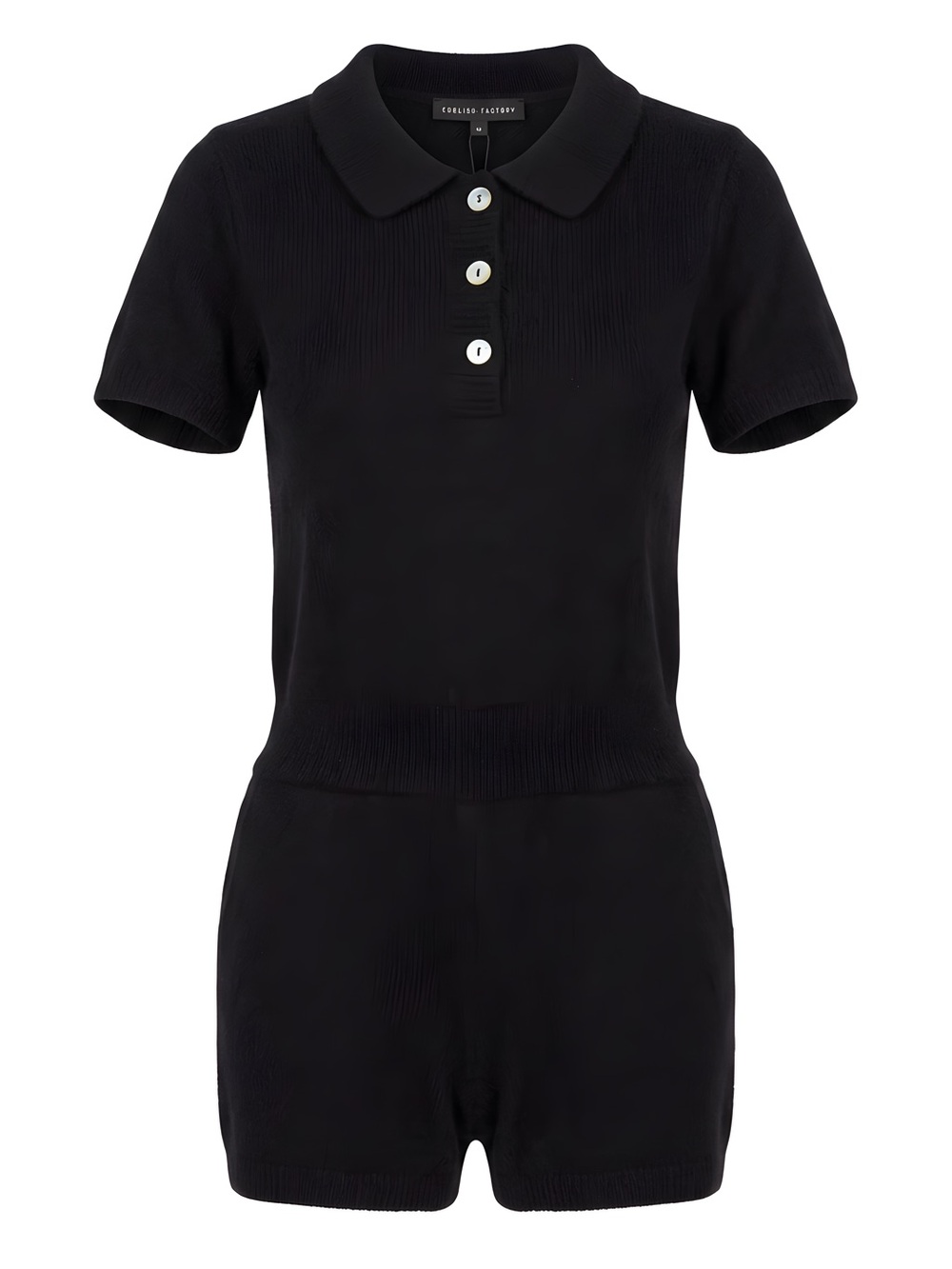 English factory-Black Polo Knit One-Piece Romper size M